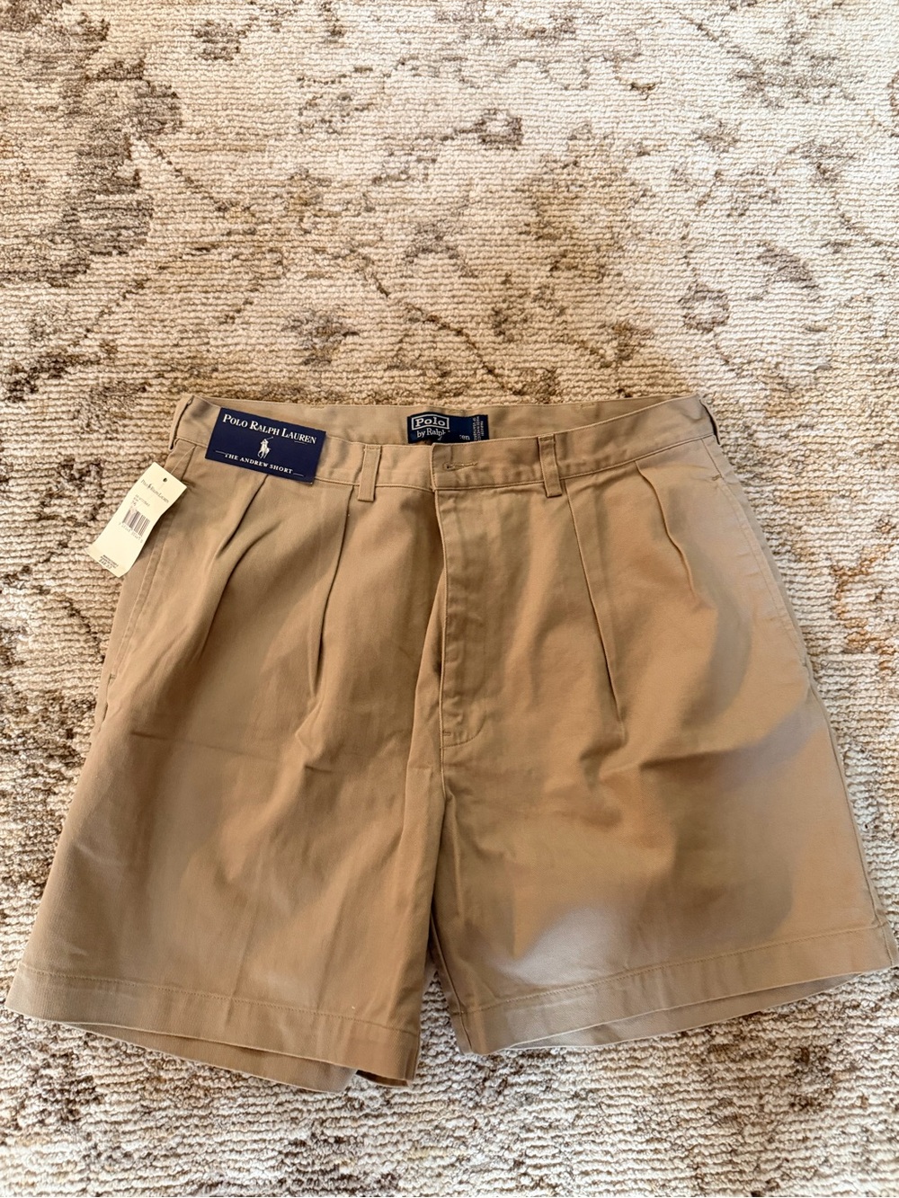 Polo by Ralph Lauren Tan Flat-Front Cotton Shorts